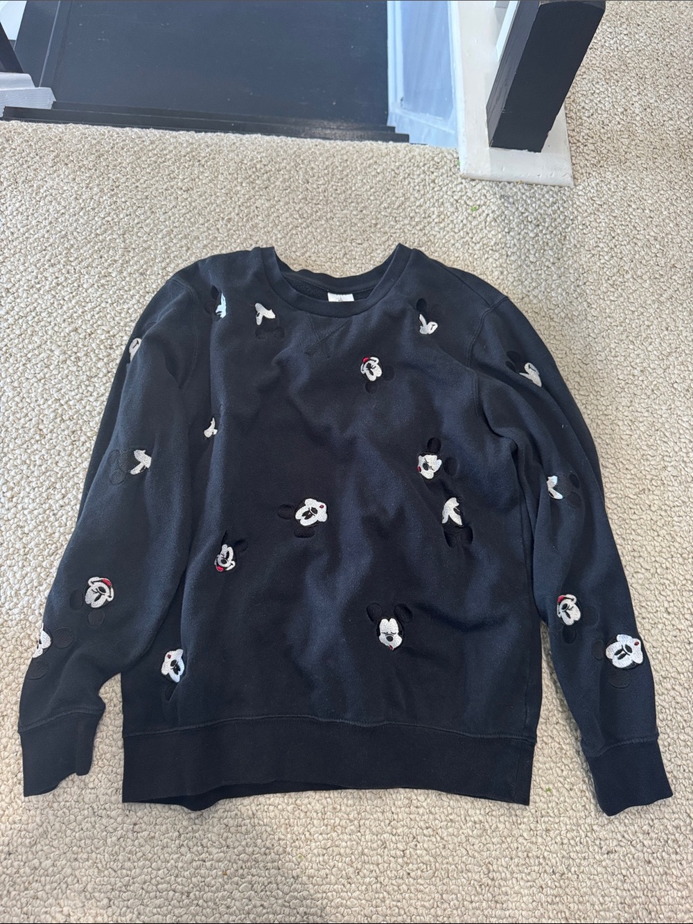 Disney Black Mickey Mouse Embroidered Sweatshirt